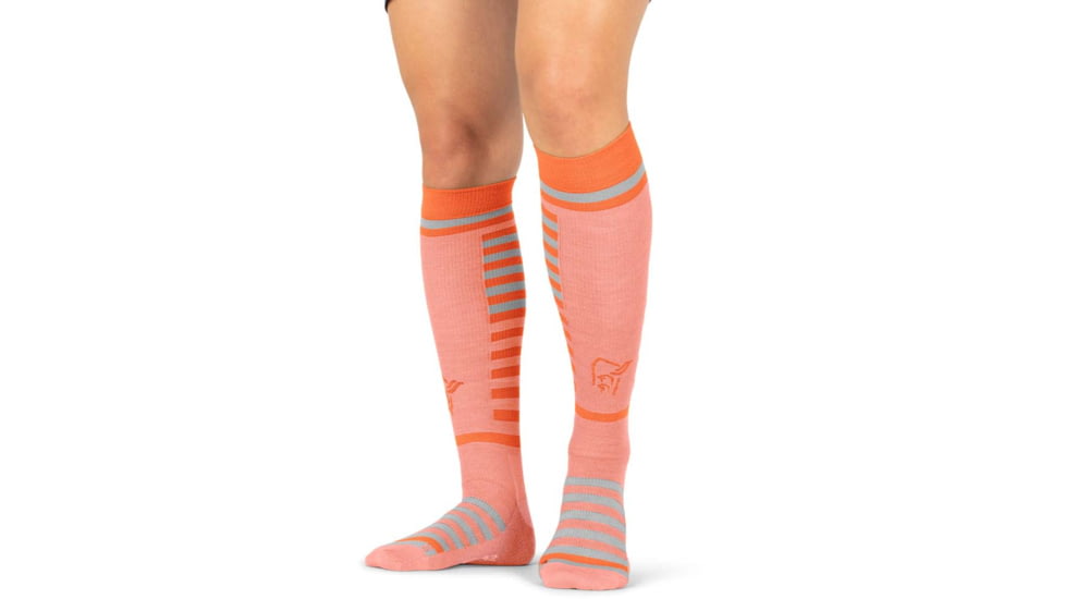 Norrona Lyngen Midweight Merino Long Socks, Orange Alert/Peach Amber, 37-39, 2001-17 5628 37-39