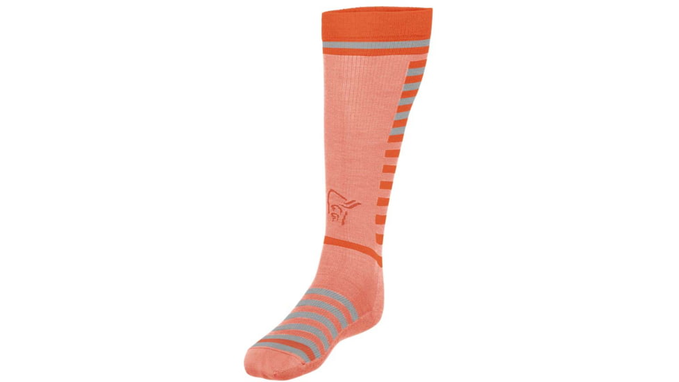 Norrona Lyngen Midweight Merino Long Socks, Orange Alert/Peach Amber, 37-39, 2001-17 5628 37-39
