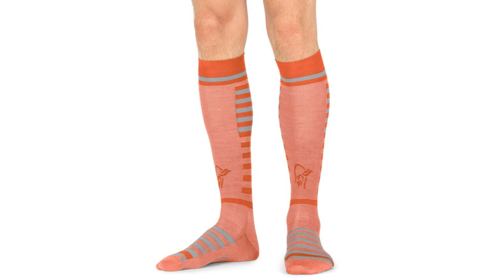 Norrona Lyngen Midweight Merino Long Socks, Orange Alert/Peach Amber, 37-39, 2001-17 5628 37-39