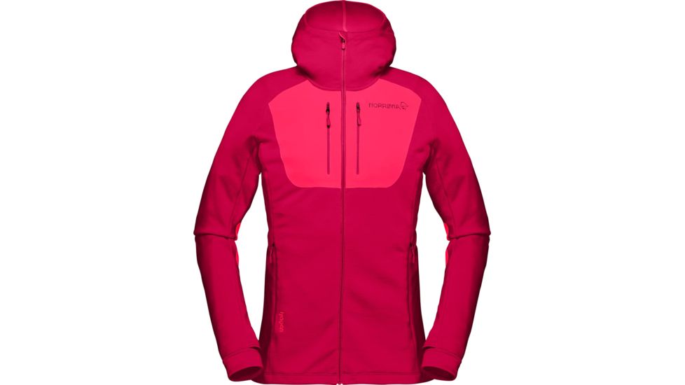 Norrona Lyngen Powerstretch Pro Zip Hoodie - Womens, Rhubarb, Large, 2042-18-5700-L