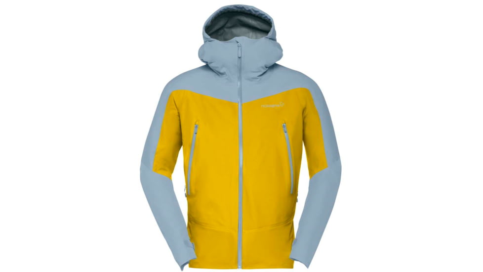 Norrona Mens falketind Gore-Tex Jacket - Mens, Sulphur/Blue Fog, Medium, 1802-21 5011 M