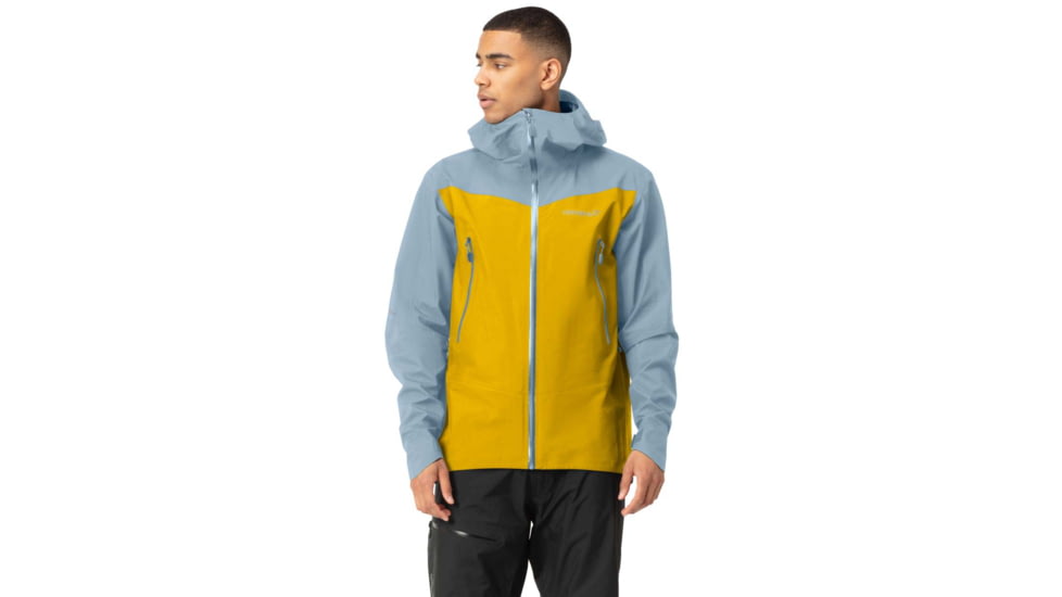 Norrona Mens falketind Gore-Tex Jacket - Mens, Sulphur/Blue Fog, Medium, 1802-21 5011 M