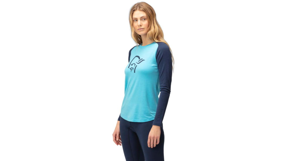 Norrona PureUll Norrona Long Sleeve - Womens, Aquarius/Indigo Night, Extra Small, 5266-21 2374 XS