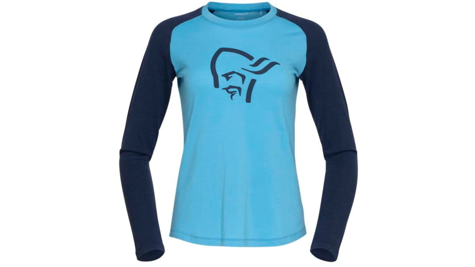 Norrona PureUll Norrona Long Sleeve - Womens, Aquarius/Indigo Night, Extra Small, 5266-21 2374 XS