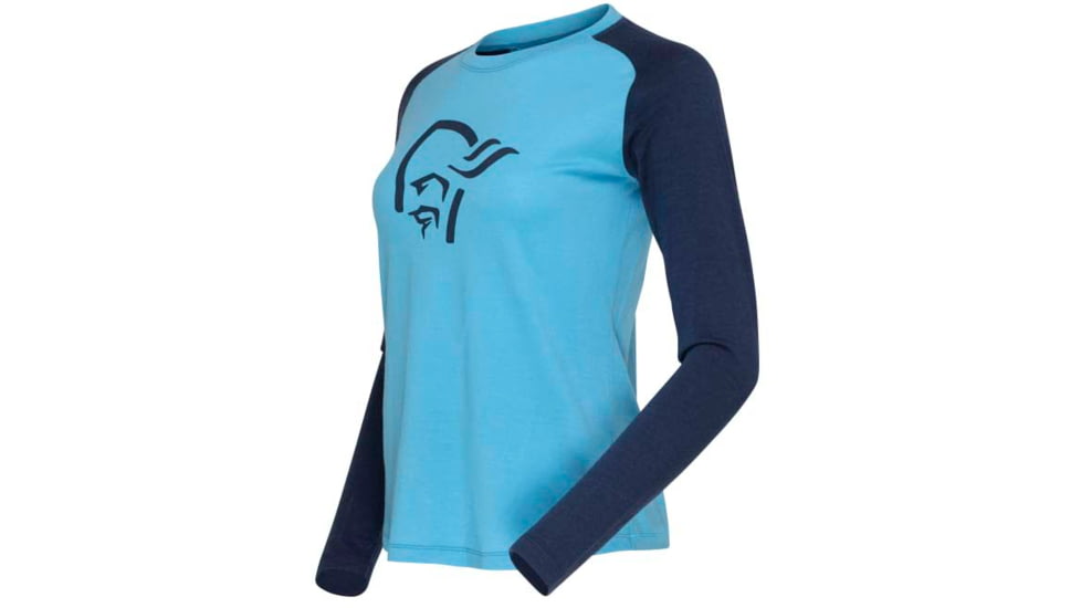 Norrona PureUll Norrona Long Sleeve - Womens, Aquarius/Indigo Night, Extra Small, 5266-21 2374 XS