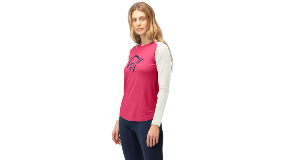 Norrona PureUll Norrona Long Sleeve - Womens, Honeysuckle/Snowdrop, Extra Large, 5266-21 5558 XL