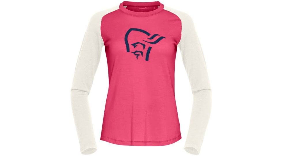 Norrona PureUll Norrona Long Sleeve - Womens, Honeysuckle/Snowdrop, Extra Large, 5266-21 5558 XL