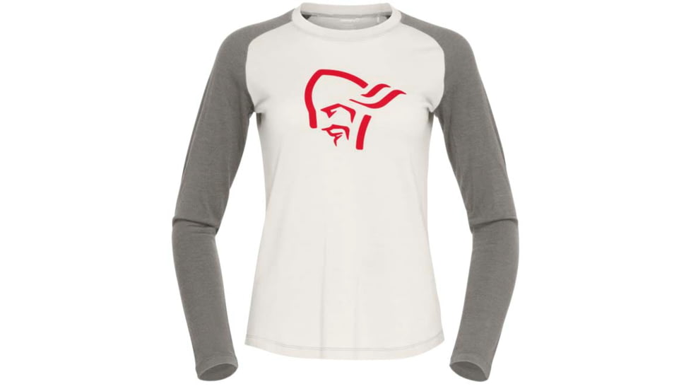 Norrona PureUll Norrona Long Sleeve - Womens, Snowdrop/Castor Grey, Medium, 5266-21 9942 M