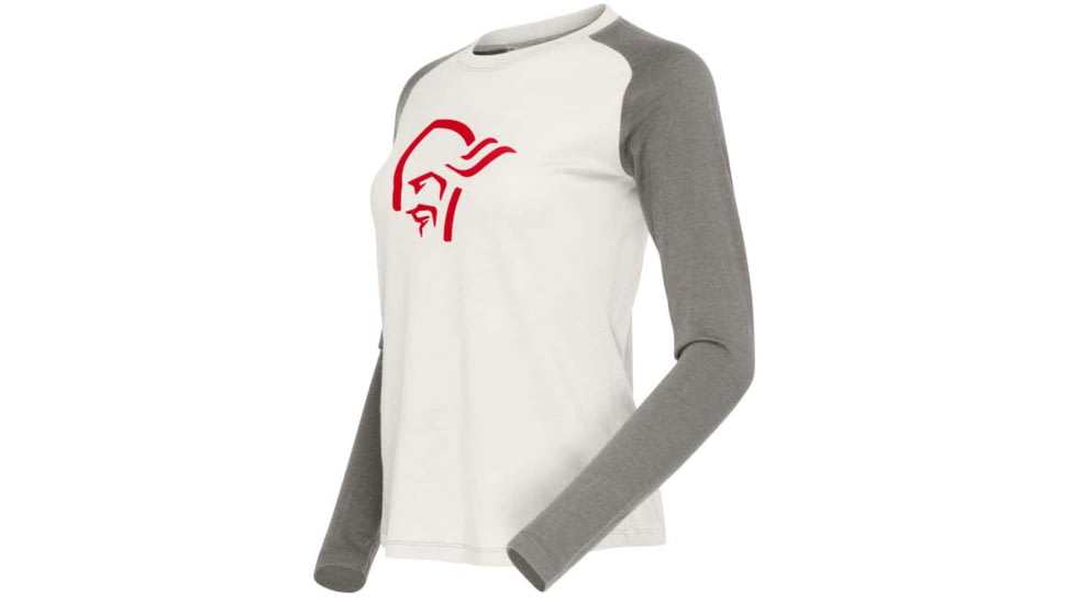 Norrona PureUll Norrona Long Sleeve - Womens, Snowdrop/Castor Grey, Medium, 5266-21 9942 M