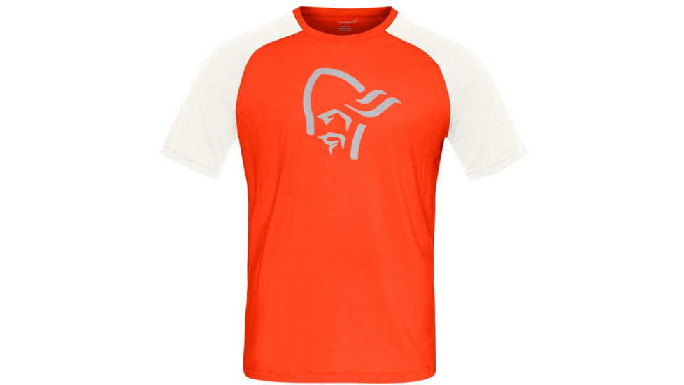 Norrona PureUll Norrona T-Shirt - Mens, Arednalin Red/Snowdrop, Small, 5261-21 5643 S