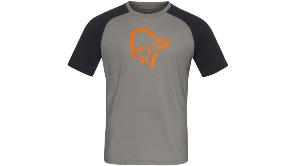 Norrona PureUll Norrona T-Shirt - Mens, Castor Grey/Caviar Black Melange, Small, 5261-21 8704 S