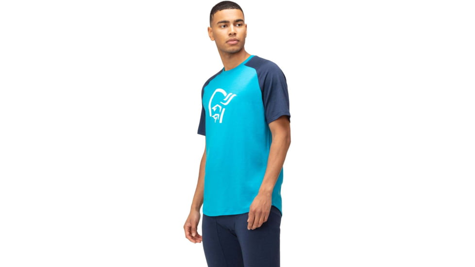 Norrona PureUll Norrona T-Shirt - Mens, Hawaiian Surf/Indigo Night, Small, 5261-21 6609 S