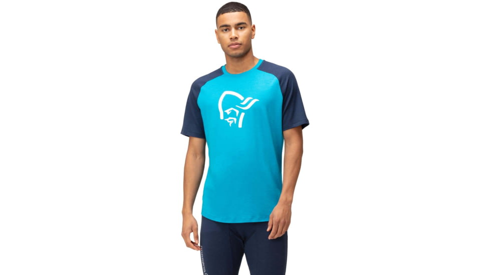 Norrona PureUll Norrona T-Shirt - Mens, Hawaiian Surf/Indigo Night, Small, 5261-21 6609 S