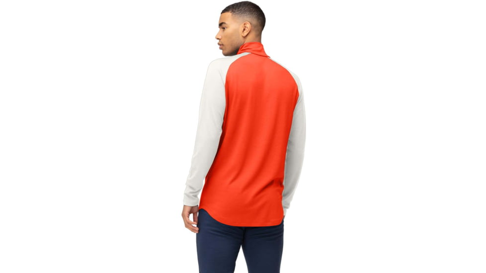 Norrona PureUll Norrona Zip Neck Shirt - Mens, Arednalin Red/Snowdrop, Medium, 5270-21 5643 M