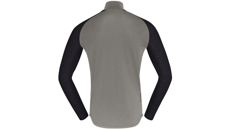 Norrona PureUll Norrona Zip Neck Shirt - Mens, Castor Grey/Caviar Black Melange, 2XL, 5270-21 8704 XXL