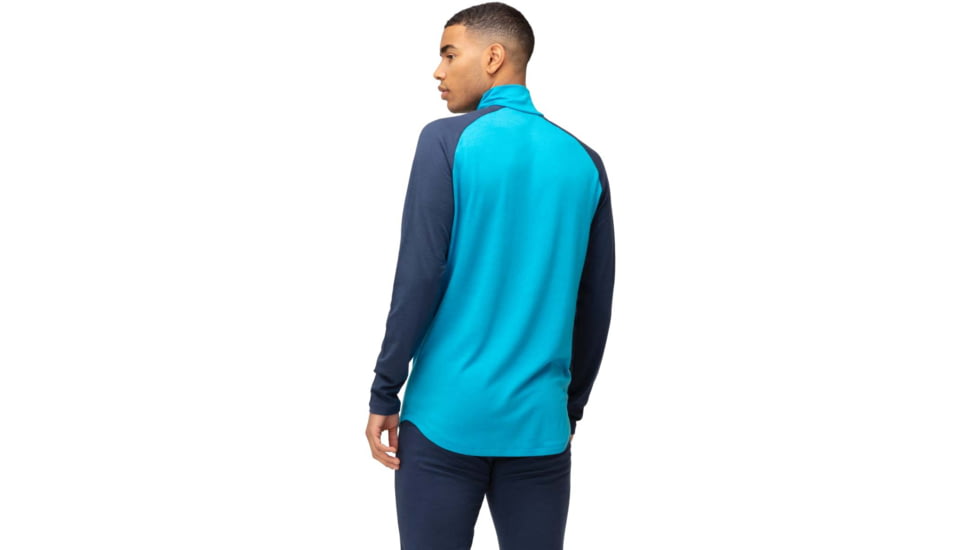 Norrona PureUll Norrona Zip Neck Shirt - Mens, Hawaiian Surf/Indigo Night, Large, 5270-21 6609 L