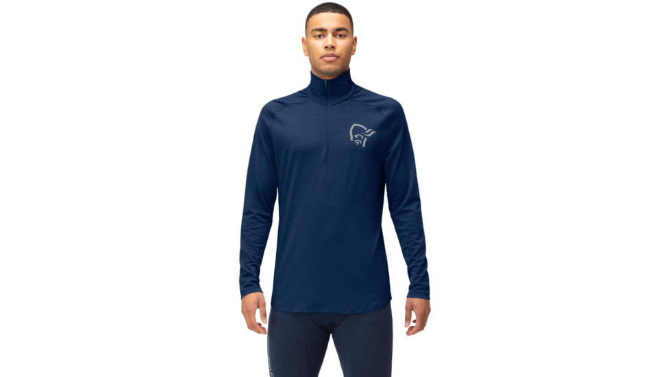 Norrona PureUll Norrona Zip Neck Shirt - Mens, Indigo Night, Large, 5270-21 2295 L