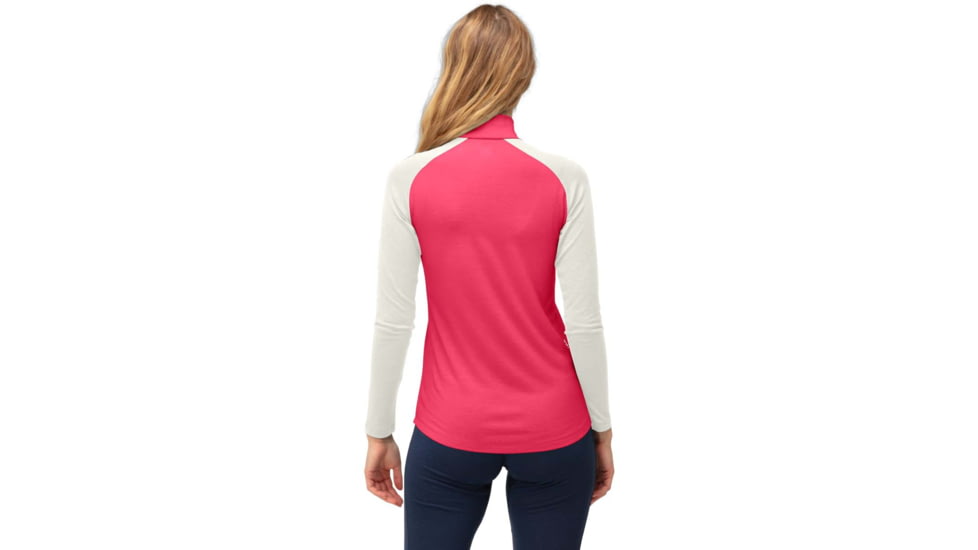 Norrona PureUll Norrona Zip Neck Shirt - Womens, Honeysuckle/Snowdrop, Extra Small, 5271-21 5558 XS