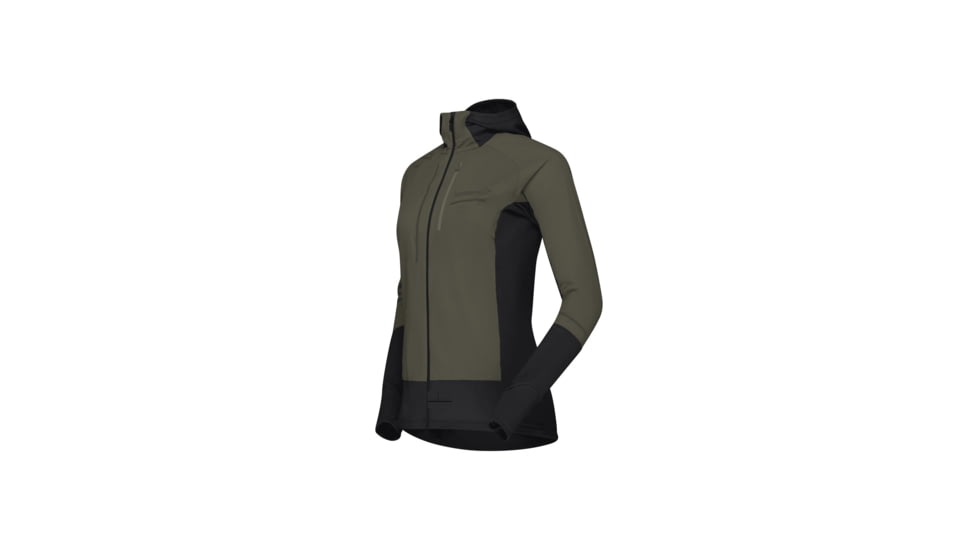 Norrona Senja Alpha90 Zip Hoodie - Womens, Olive Night, Small, 5828-23-3301-S