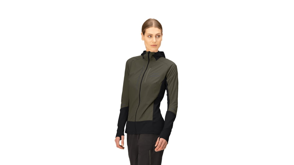 Norrona Senja Alpha90 Zip Hoodie - Womens, Olive Night, Small, 5828-23-3301-S