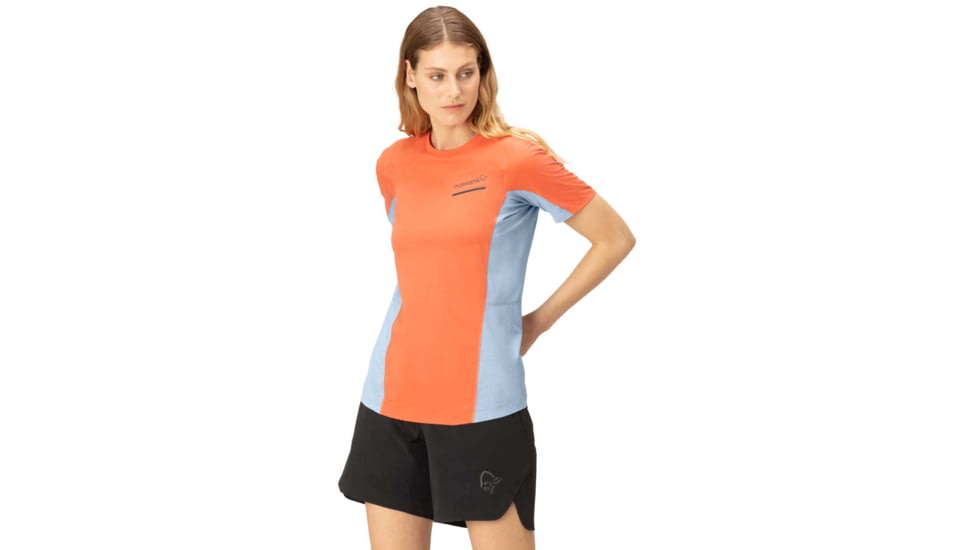 Norrona Senja Equaliser Lightweight T-Shirt - Womens, Flamingo, Medium, 5807-23 1251 M