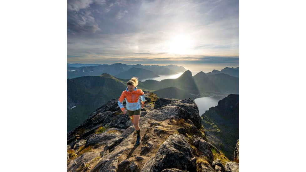 Norrona Senja Gore-Tex Active Jacket - Womens, Flamingo/Blue Fog, Extra Small, 5806-23 1259 XS