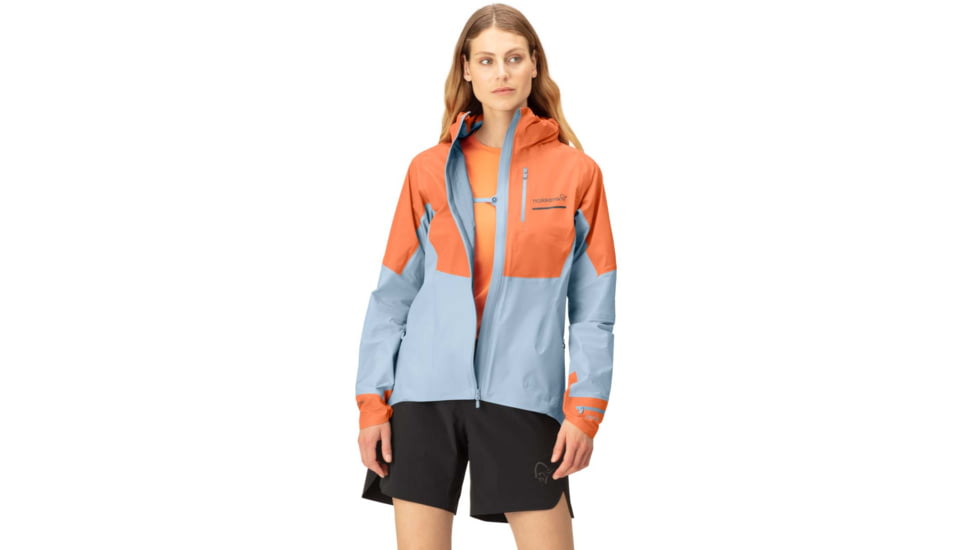 Norrona Senja Gore-Tex Active Jacket - Womens, Flamingo/Blue Fog, Extra Small, 5806-23 1259 XS