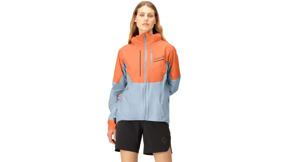 Norrona Senja Gore-Tex Active Jacket - Womens, Flamingo/Blue Fog, Extra Small, 5806-23 1259 XS