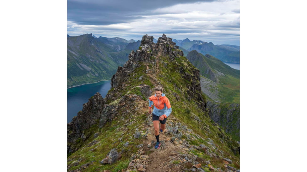 Norrona Senja Gore-Tex Active Jacket - Womens, Flamingo/Blue Fog, Extra Small, 5806-23 1259 XS