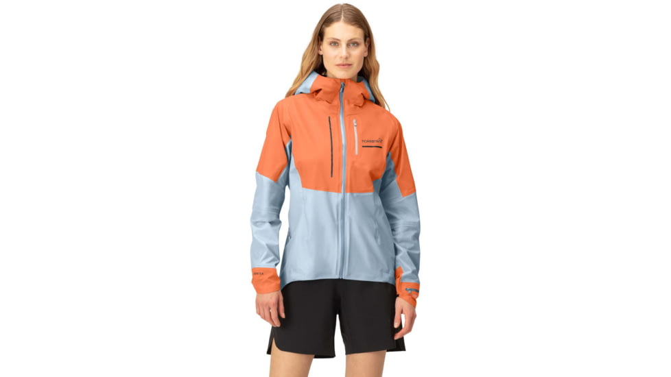 Norrona Senja Gore-Tex Active Jacket - Womens, Flamingo/Blue Fog, Extra Small, 5806-23 1259 XS