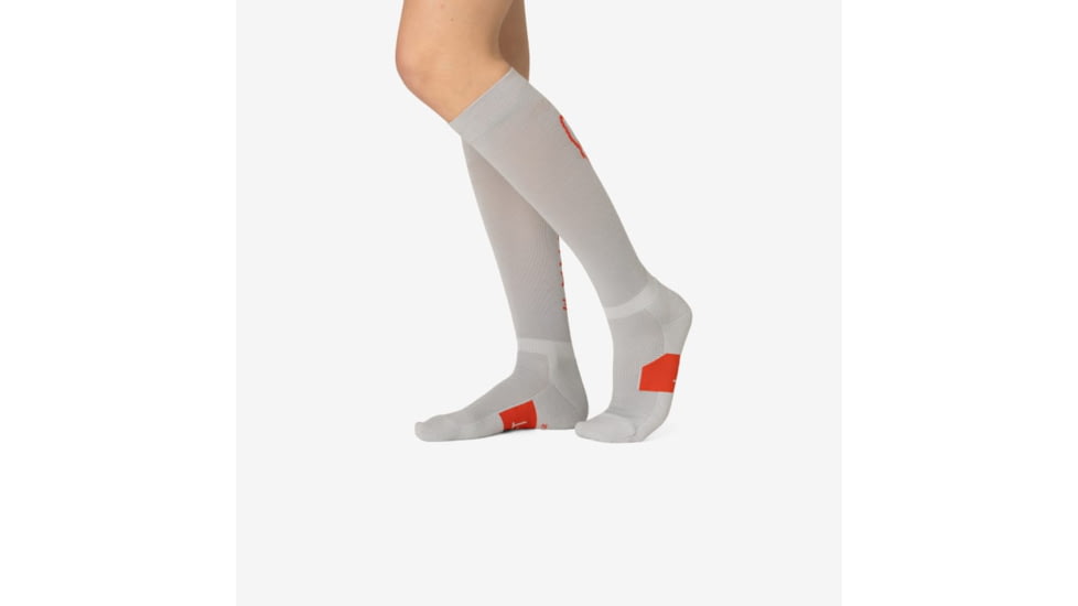 Norrona Senja Merino Lightweight Socks Long, Light Grey/Arednaline, 40-42, 5802-23-8015-40-42