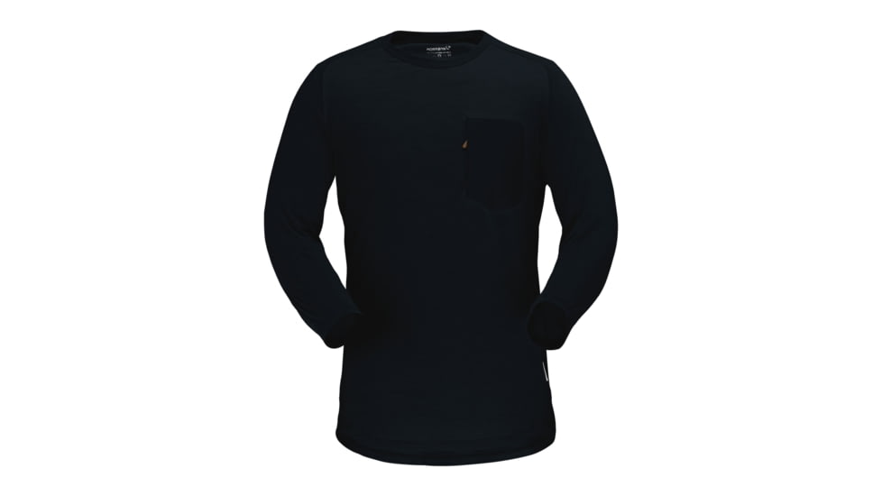 Norrona Skibotn Wool 3/4 T-Shirt - Men's, Caviar Black, Medium, 4202-20 7718 M