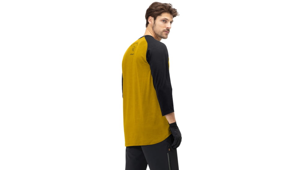 Norrona Skibotn Wool 3/4 T-Shirt - Mens, Golden Palm, Large, 7042698463500