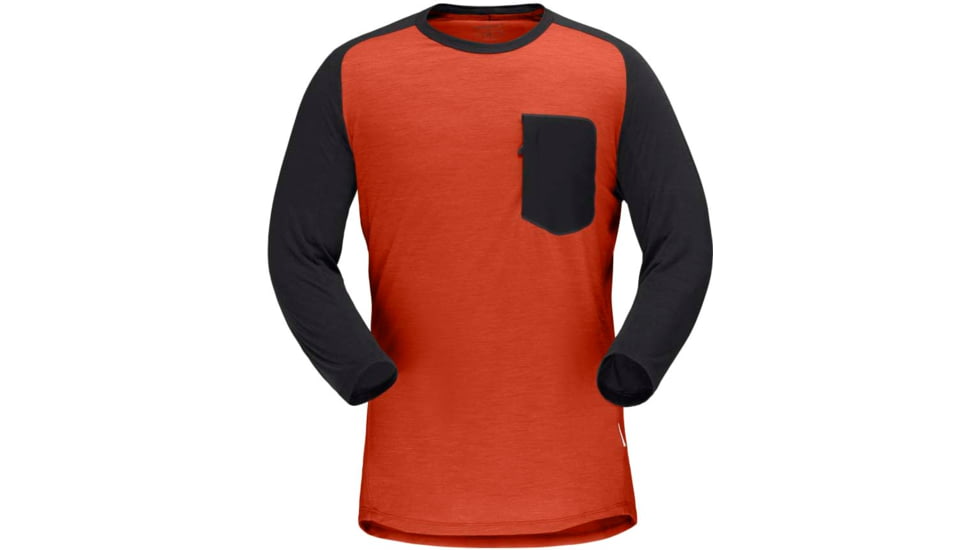 Norrona Skibotn Wool 3/4 T-Shirt - Mens, Rooibos Tea, Extra Large, 4202-20 5510 XL