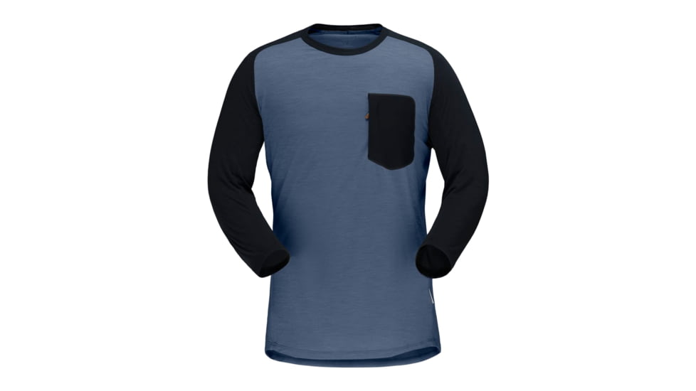 Norrona Skibotn Wool 3/4 T-Shirt - Mens, Vintage Indigo, Extra Large, 7042698430755
