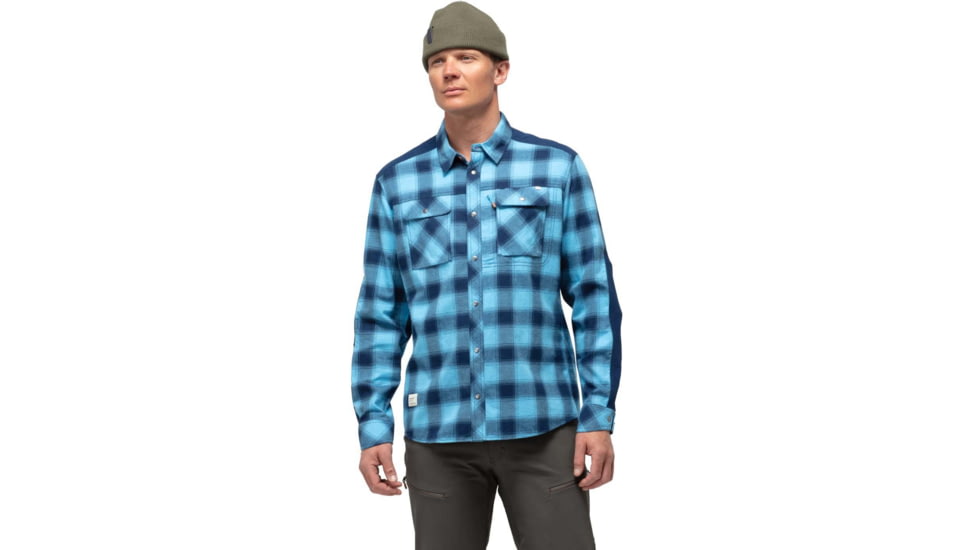 Norrona Svalbard Flannel Shirt - Mens, Heritage Blue/Indigo Night, Medium, 2404-19-2003-M