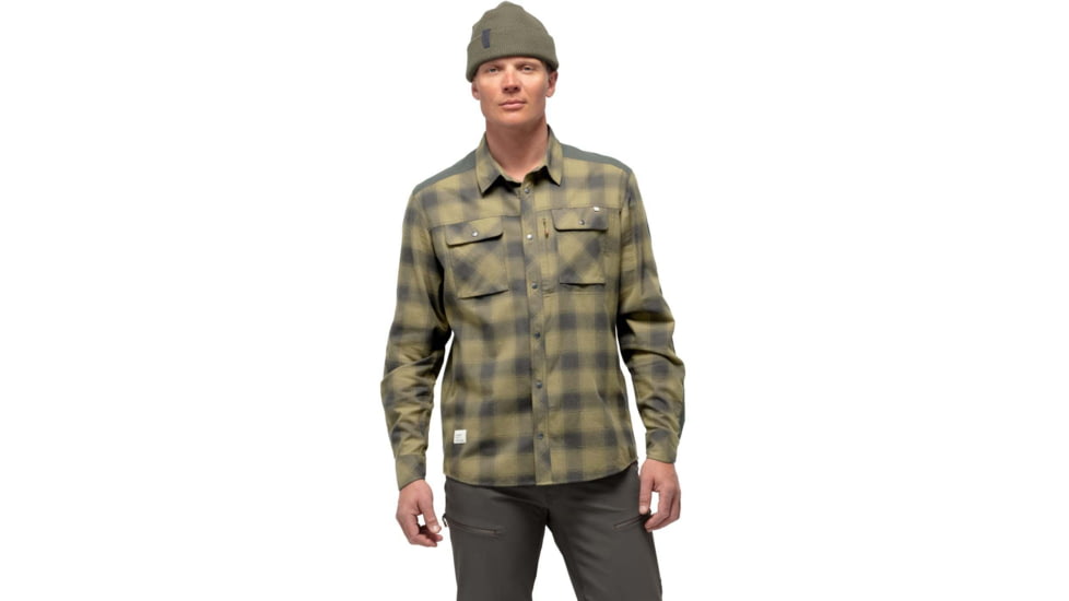 Norrona Svalbard Flannel Shirt - Mens, Olive Drab/Slate Grey, Extra Large, 2404-19-3901-XL