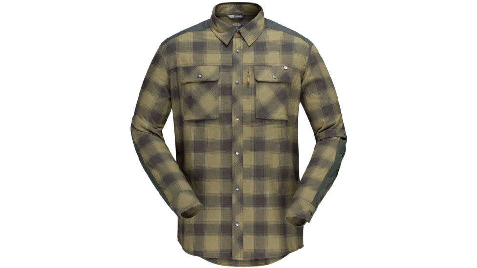 Norrona Svalbard Flannel Shirt - Men's, Olive Drab/Slate Grey, Extra Large, 2404-19 3901 XL