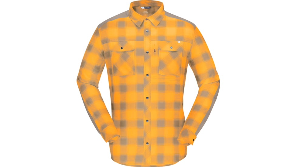 Norrona Svalbard Flannel Shirt - Mens, Orange Crush, Extra Small, 2404-19-5560-XS