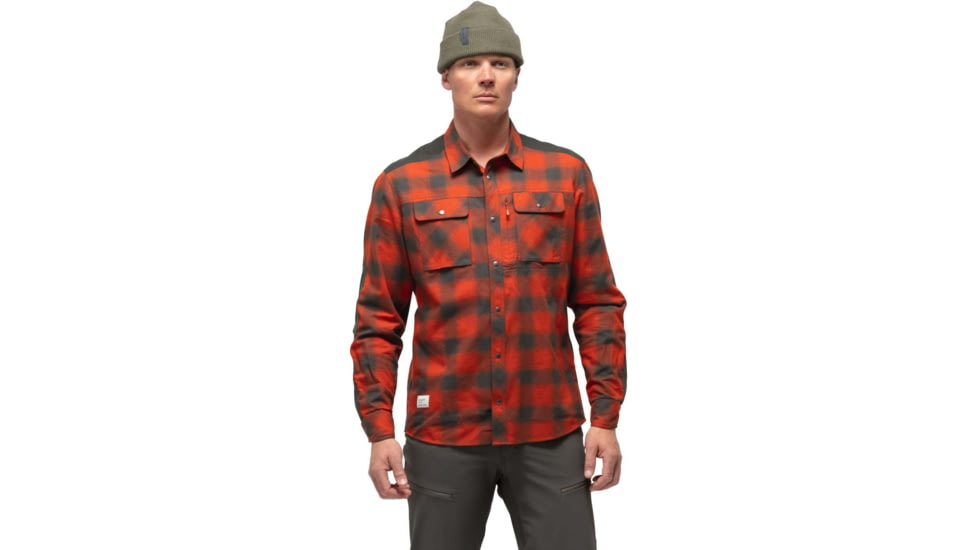 Norrona Svalbard Flannel Shirt - Mens, Rooibos Tea/Slate Grey, Extra Large, 2404-19-5516-XL