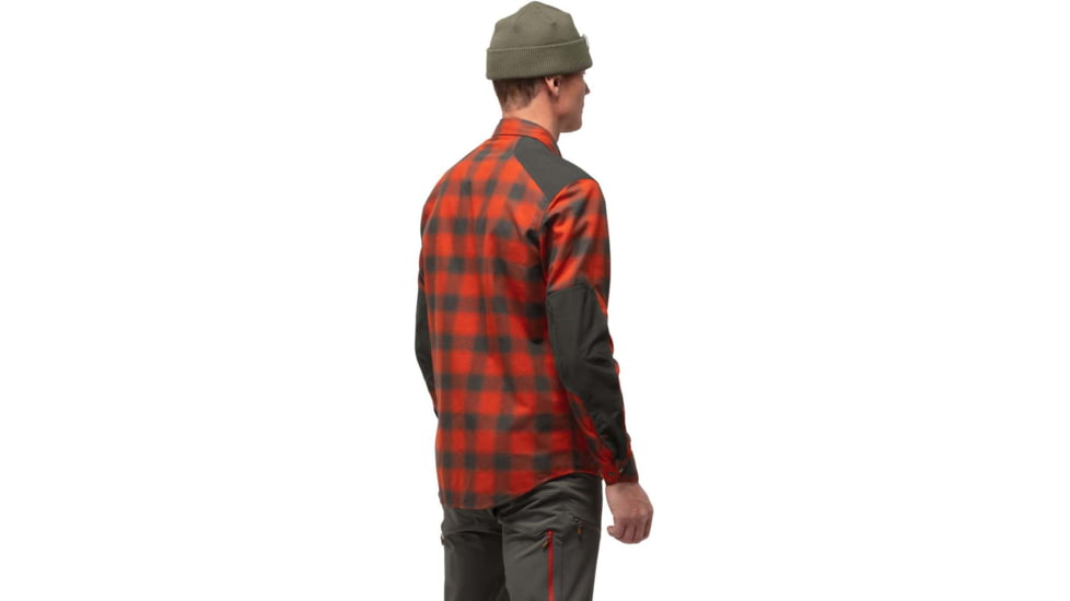 Norrona Svalbard Flannel Shirt - Mens, Rooibos Tea/Slate Grey, Extra Large, 2404-19-5516-XL