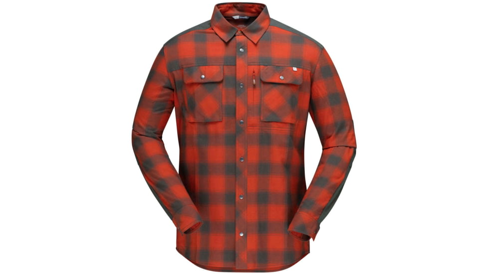 Norrona Svalbard Flannel Shirt - Men's, Rooibos Tea/Slate Grey, Extra Large, 2404-19 5516 XL