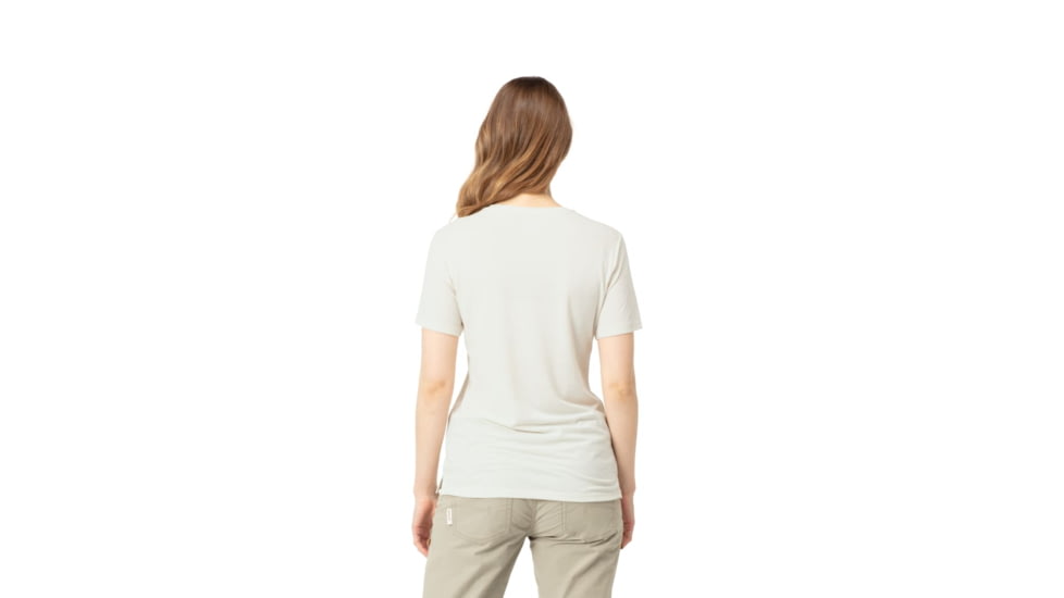 Norrona Svalbard Wool T- Shirt - Womens, Ecru/Heritage Blue, Medium, 7042698430892
