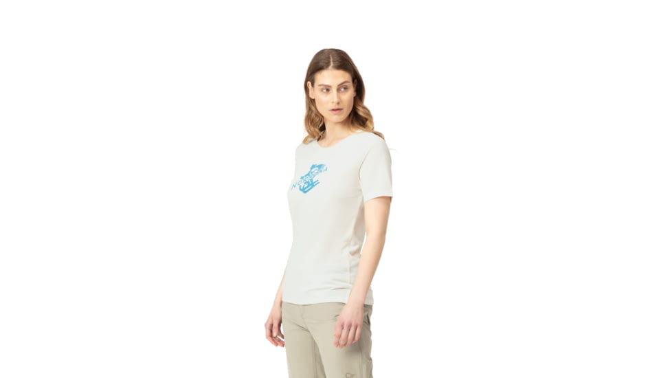 Norrona Svalbard Wool T- Shirt - Womens, Ecru/Heritage Blue, Medium, 7042698430892