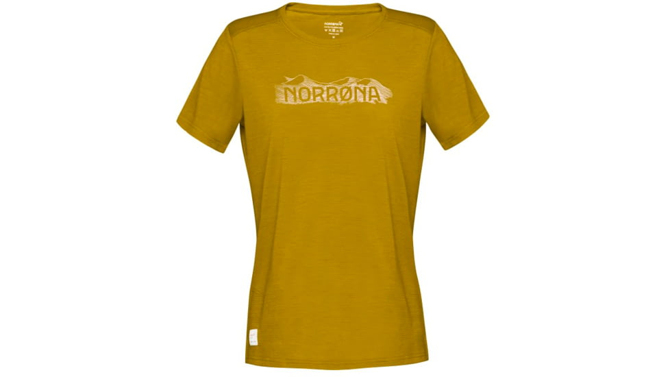 Norrona Svalbard Wool T- Shirt - Womens, Golden Palm, Medium, 7042698463395
