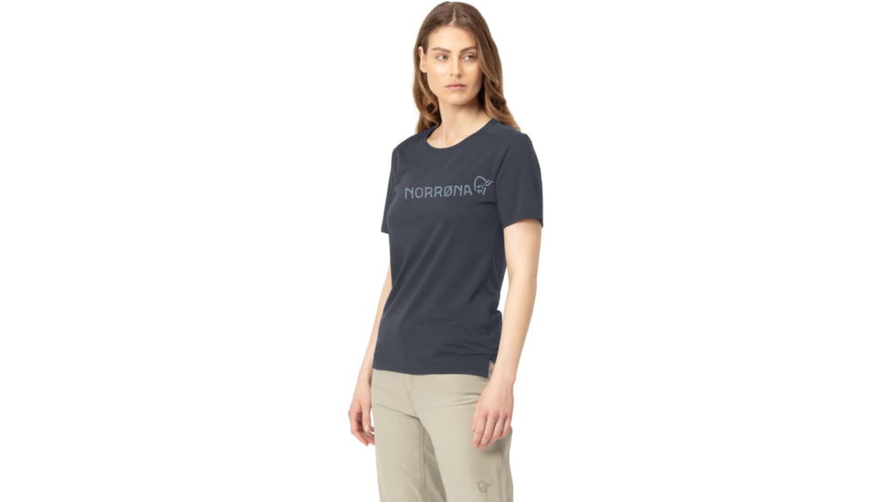 Norrona Svalbard Wool T-Shirt - Womens, Indigo Night/Blue Fog, Large, 2438-19 2378 L