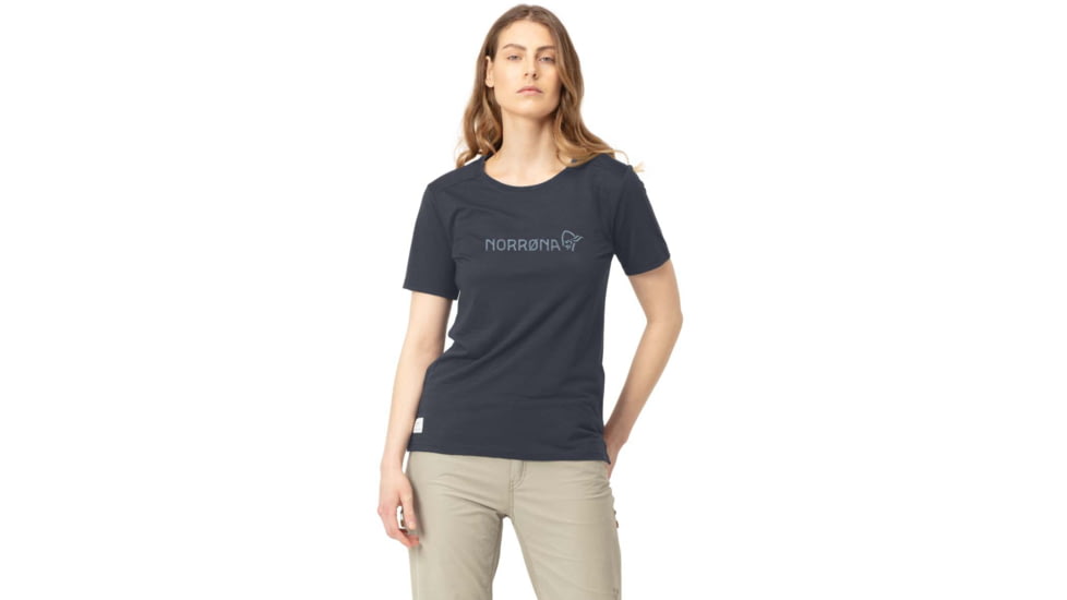 Norrona Svalbard Wool T-Shirt - Womens, Indigo Night/Blue Fog, Large, 2438-19 2378 L