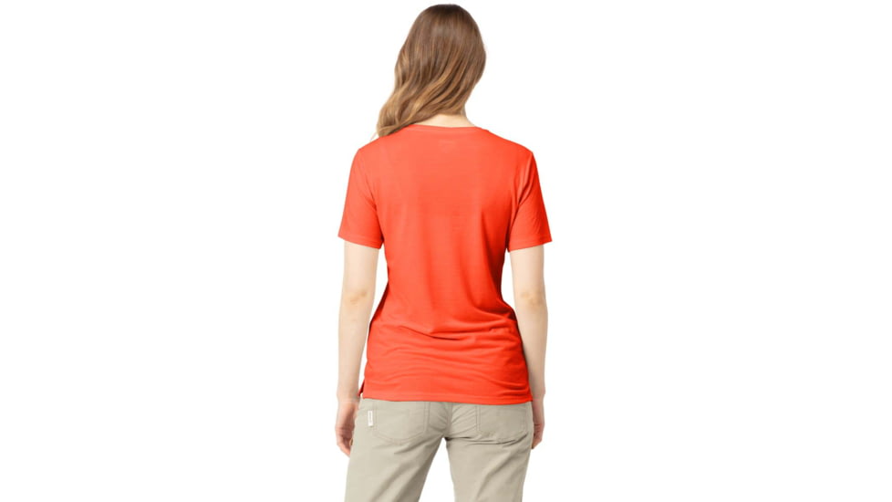 Norrona Svalbard Wool T-Shirt - Womens, Orange Alert, Extra Small, 2438-19 5620 XS