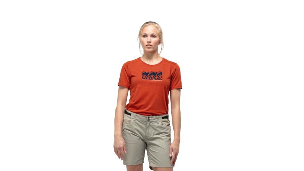 Norrona Svalbard Wool T- Shirt - Womens, Rooibos Tea, Small, 7042698430786