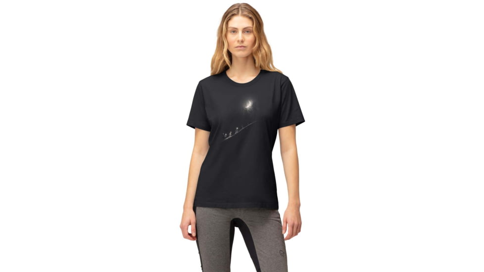 Norrona Tamok Moon T-Shirt - Womens, Caviar Black, Small, 3412-22 7718 S